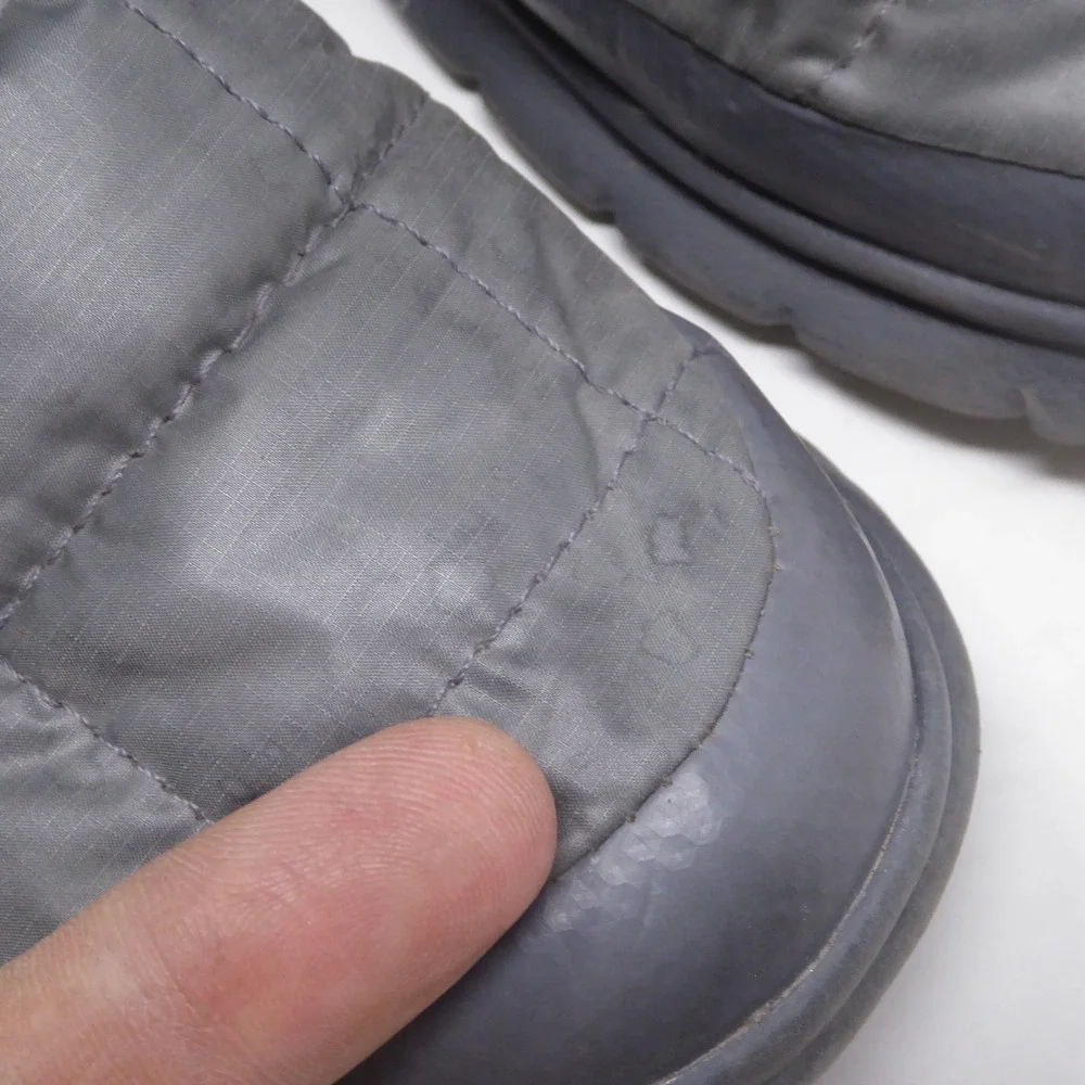 The North Face Womens Thermoball Boots Grey Quilted Faux Fur Lined Size 7